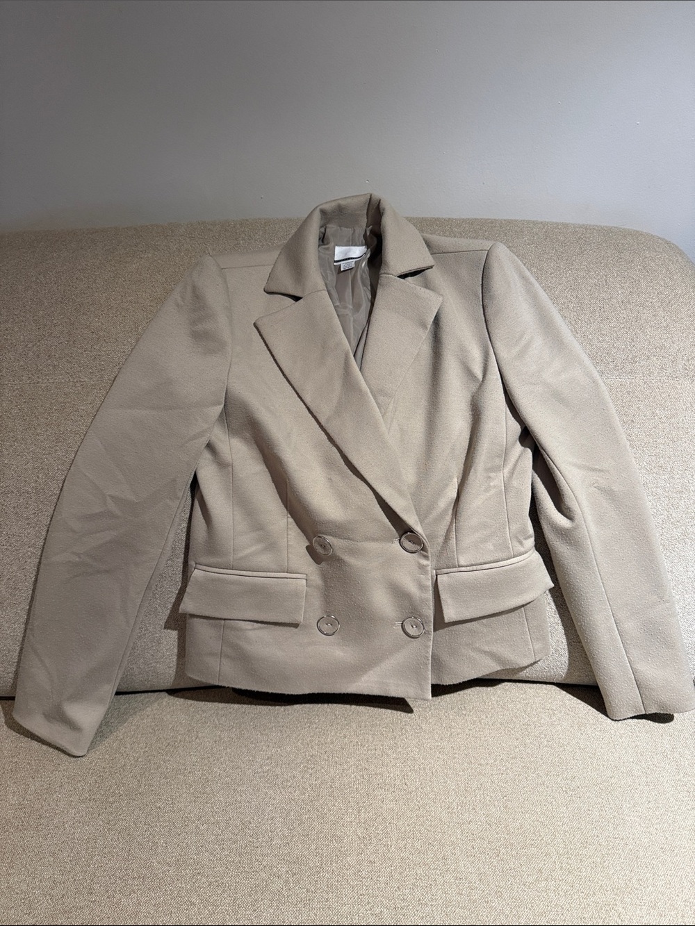 Jules & Leopold Double-Breasted Beige Blazer Jacket